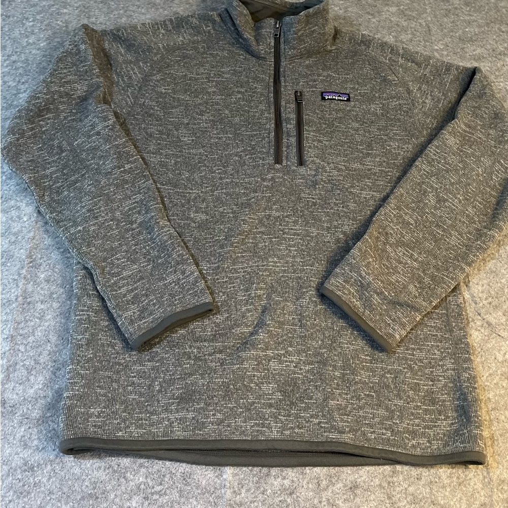 Patagonia Gray Quarter zip Up Sweater with‎ Stand-Up Collar